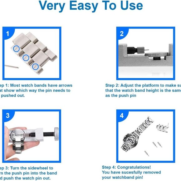 Watch Band Strap Link Pin Remover Adjustable Repair Tool Kit - Picture 6 of 7